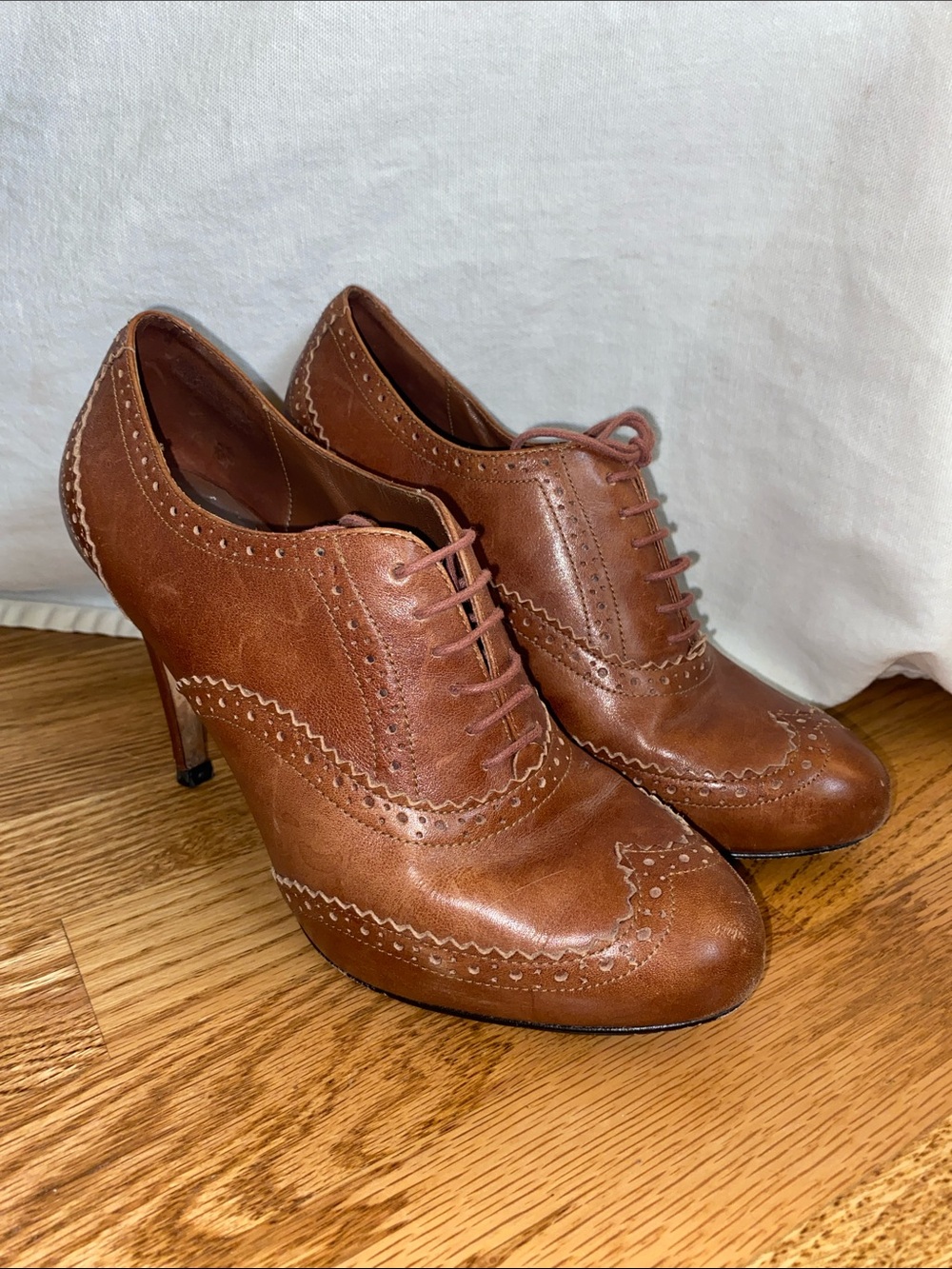 Cole Haan Nike Air Oxford Heel Brown Size 7b